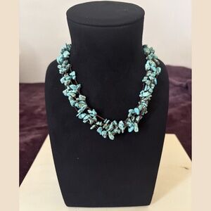 Triple Strand Turquoise Bead Necklace